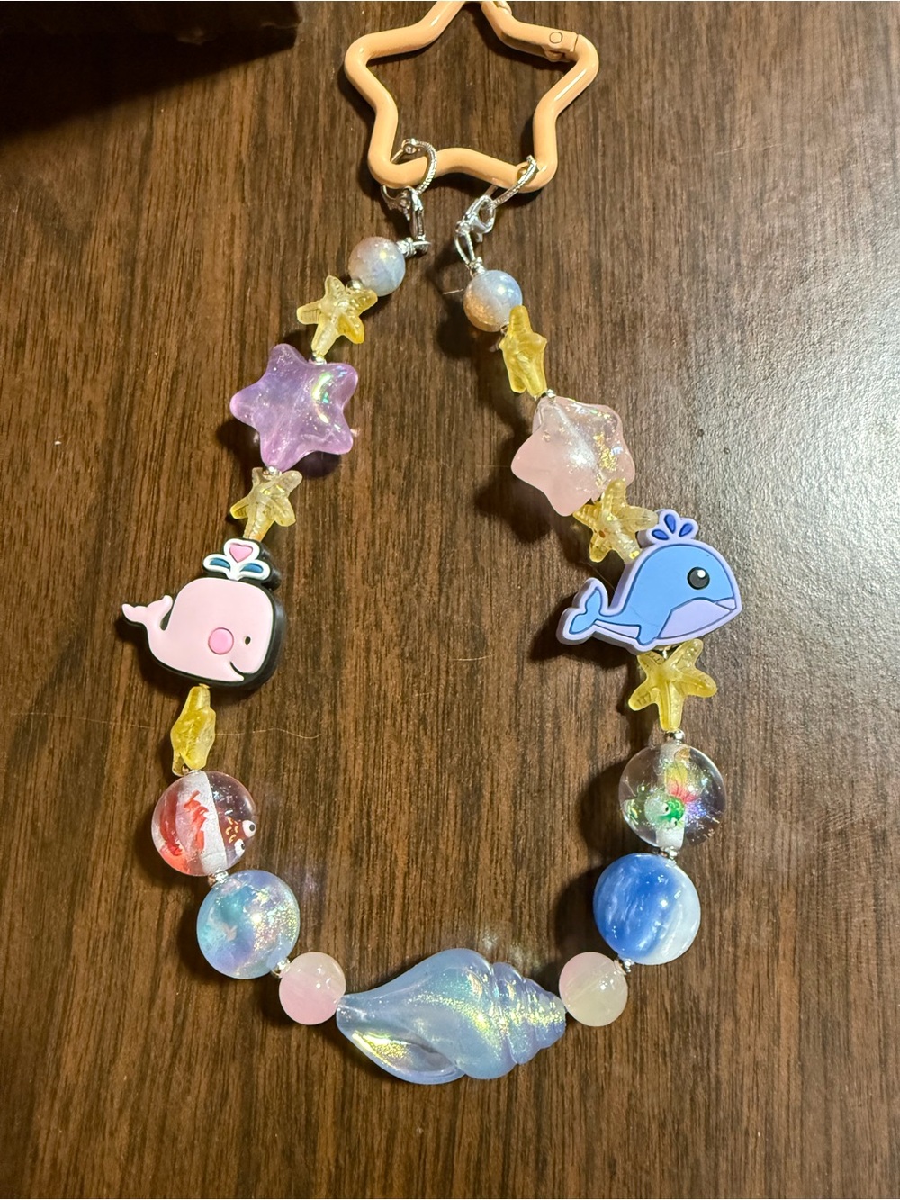 Cute Pastel Whale & Star Keychain / Bag Tag
